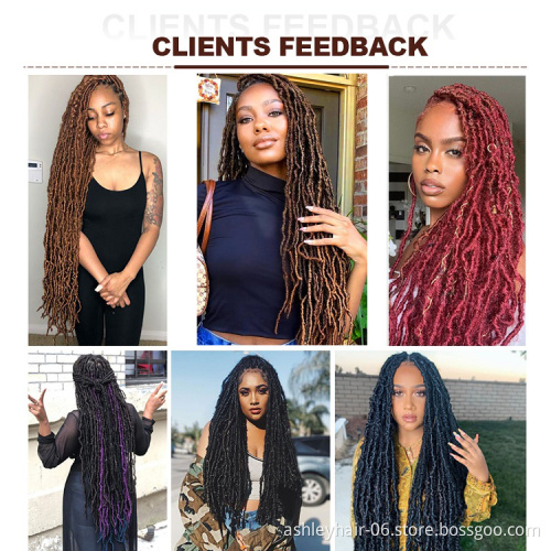 Julianna Hair 18 24 36 Inch Soft Locs New Loc Crochet Braids Black Sexy Red Synthetic Ombre Faux Extension Goddess Soft Locs